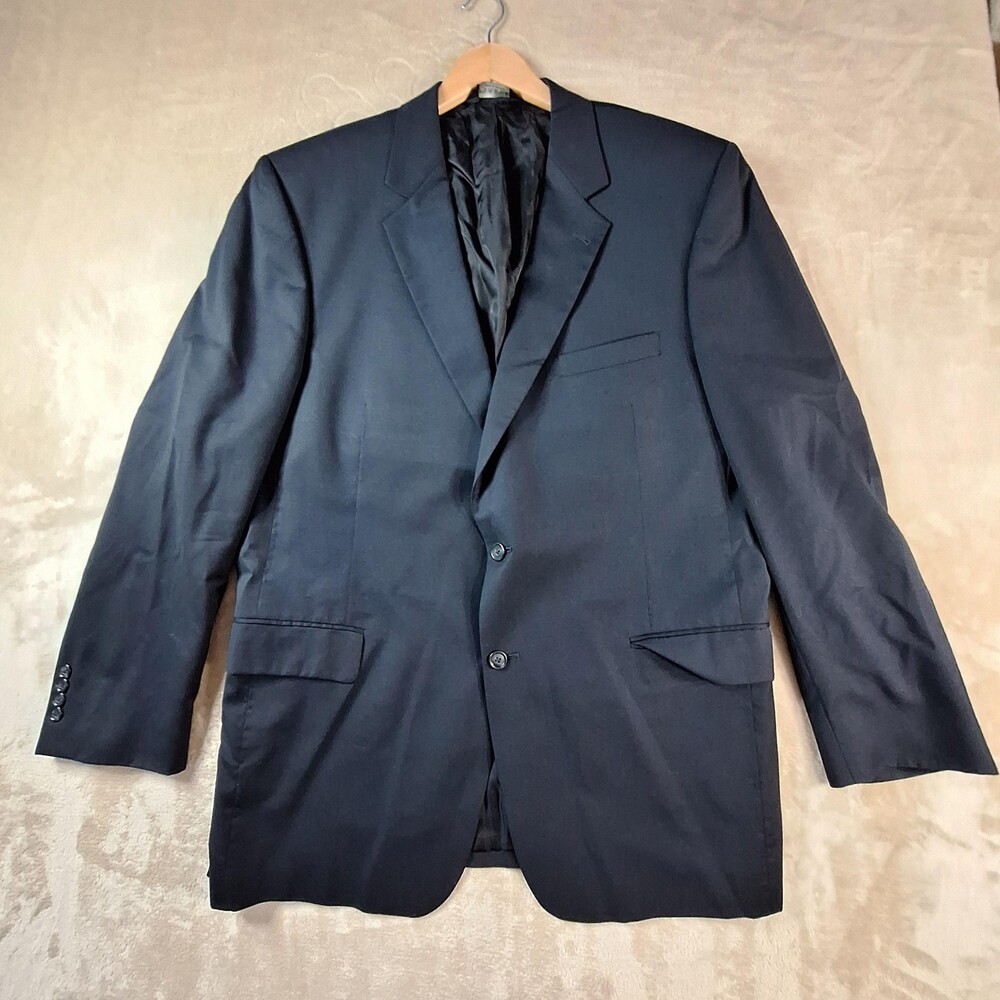 Jos. A. Bank Blazer Mens 46 Long Navy Gordon 100% Wool 2 Button Notch Lapel